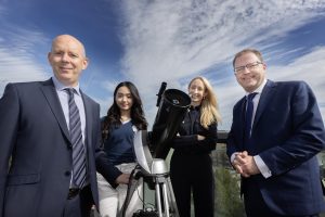 Diarmuid O'Brien, CEO of Research Ireland, Yvonne Tran, Intern at Research Ireland, Dr Ruth Freeman, Director of Research for Society, and Minister James Lawless.